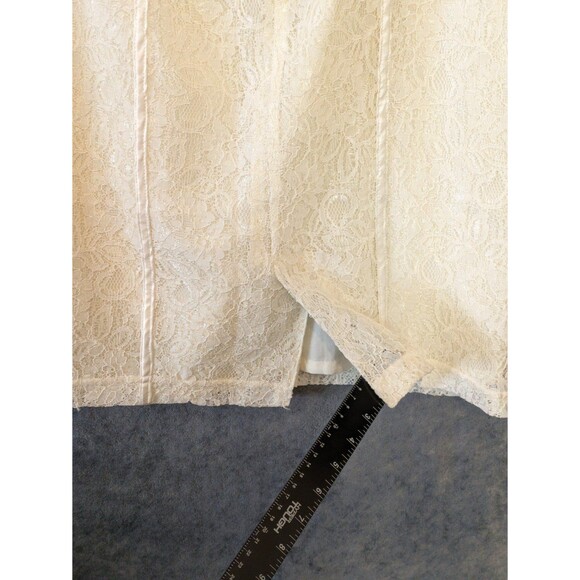 Downeast Basics skirt lace pencil cream size 10 lined business casual chic sexy - Picture 9 of 10